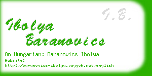 ibolya baranovics business card